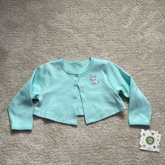 Little Me Easter Bunny Dress Mint Jacket 3 Piece - Picture 8 of 10